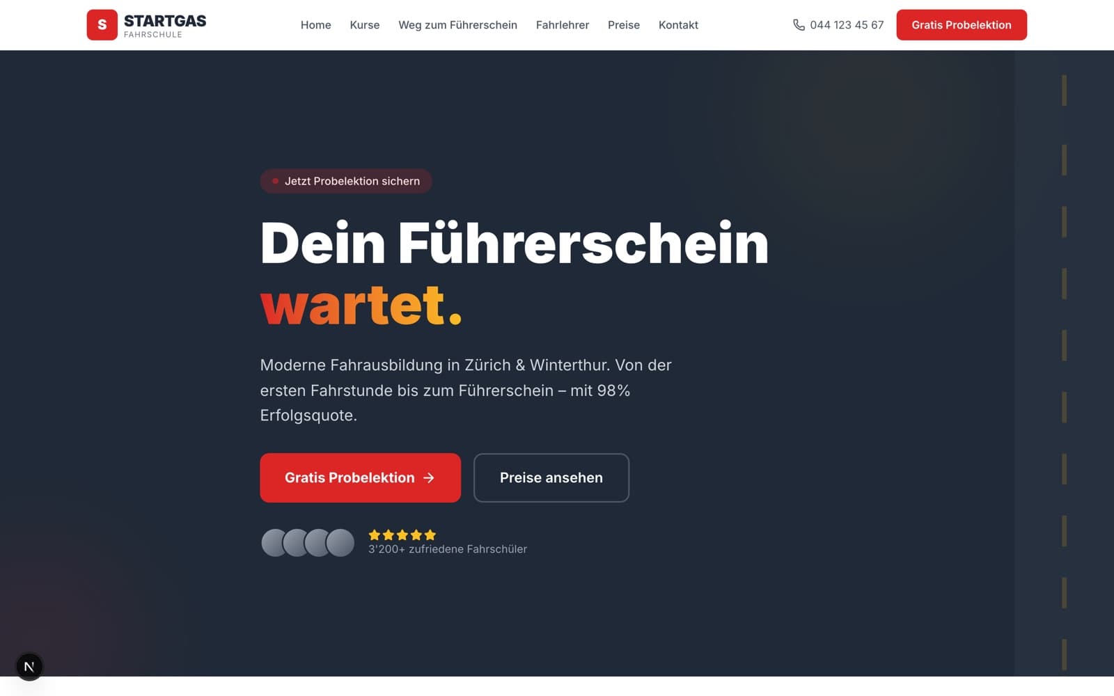 Fahrwerk website template preview